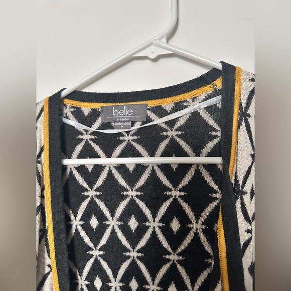 Stylish artsy diamond pattern knit cardigan size M - Picture 4 of 5